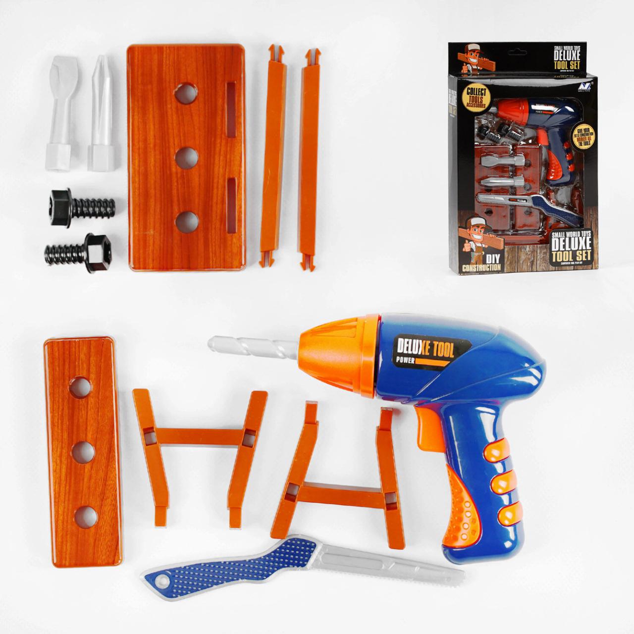 Дитячий набір інструментів із дриллю A 520-13 A, дриль із заводним механізмом, фото 1