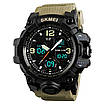 Годинник наручний чоловічий SKMEI 1155BKH KHAKI, водостійкий тактичний годинник, армійський годинник. Колір: хакі, фото 2