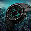 Годинник наручний чоловічий SKMEI 1251BK ALL BLACK, фірмовий спортивний годинник. Колір: чорний, фото 4