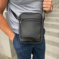 Мужская сумка черная барсетка через плечо матовая экокожа Modern black