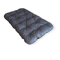 Лежак для собак 130х83х12см Лежанка матрас для собак крупных пород двухсторонний цвет серый с черным