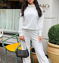 Теплий жіночий костюм ангора світшот під горло та вільні брюки Dkr5812, фото 4