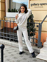 Теплий жіночий костюм ангора світшот під горло та вільні брюки Dkr5812, фото 5