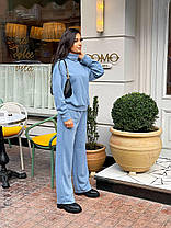 Теплий жіночий костюм ангора світшот під горло та вільні брюки Dkr5812, фото 3