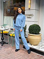 Теплий жіночий костюм ангора світшот під горло та вільні брюки Dkr5812, фото 2