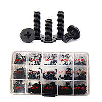 Плоскі гвинти для ноутбуків чорні M2 M2.5 M3 375шт + викрутка