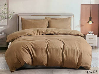 Постільна білизна полісатин однотонна євро ELWAY EW373 Латте