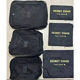 Набір дорожніх органайзерів "Black" 6 предметів у наборі — дорожні органайзери для зберігання речей, фото 2