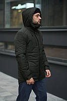 Зимняя удобная теплая ветрозащитная куртка с воротником, Осенне-зимняя мужская куртка с водоотталкивающей пр XL, Хаки