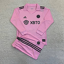 Дитяча футбольна форма Інтер Майамі з довгими рукавами рожева 2023-24