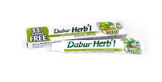 Зубна паста з кальцієм без фтору DABUR HERB'L NEEM, (100 г)75+25 м-від запалень і кровоточивості ясен