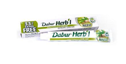 Зубна паста з кальцієм без фтору DABUR HERB'L NEEM, (100 г)75+25 м-від запалень і кровоточивості ясен