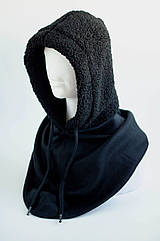 Капор з довязом KENT&AVER хутряний жіночий Teddy чорний