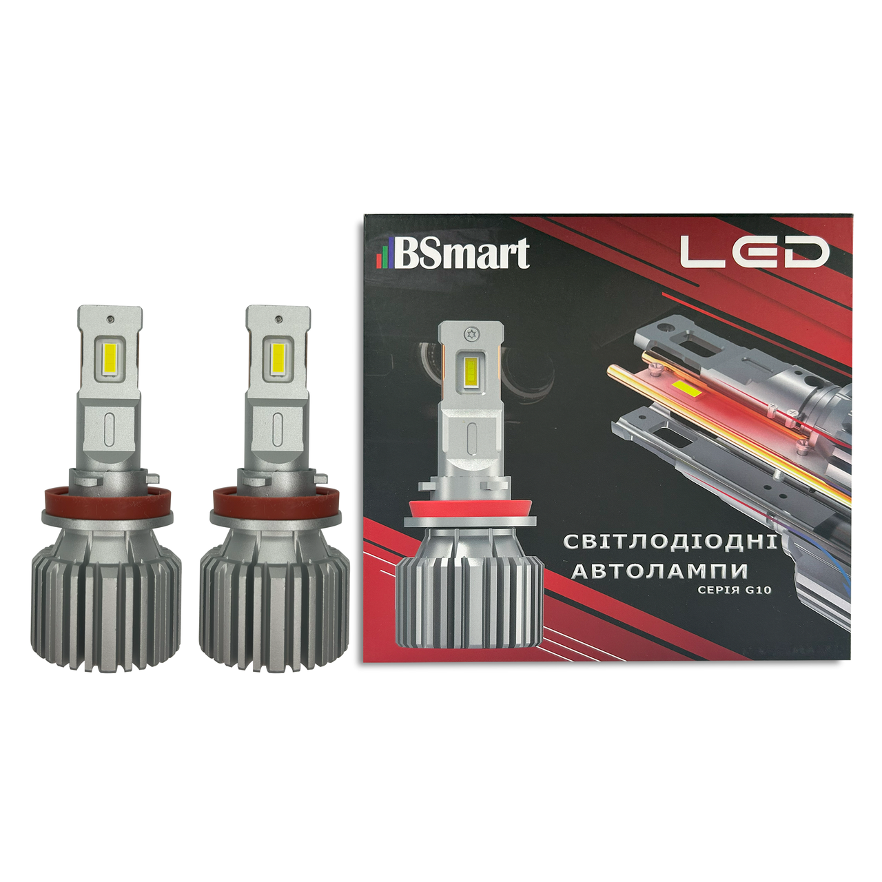Автолампи LED BSmart G10 діод CSP Південна Корея H8 H9 H11 6000Лм 54Вт 12-24В