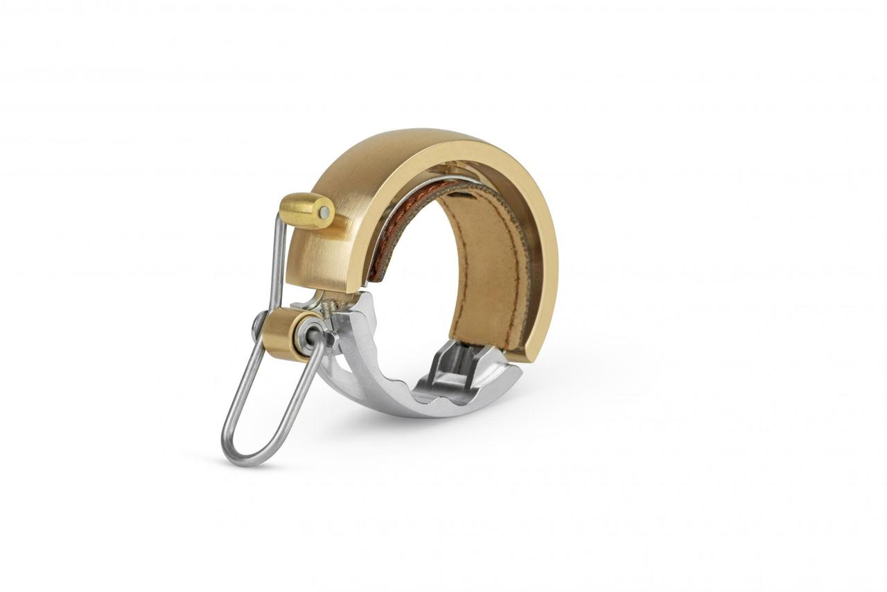 Дзвінок для велосипеда на кермо Knog Oi Luxe Large Brass золотистий, металевий, протиударний
