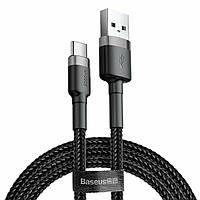 Кабель Baseus Cafule Cable USB For Type-C 3A 1m Gray+Black