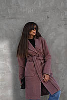 Классическое женское демисезонное пальто с карманами и поясом Gs2584