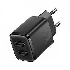 Мережевий зарядний пристрій Baseus Compact Charger 2U 10.5W EU Black