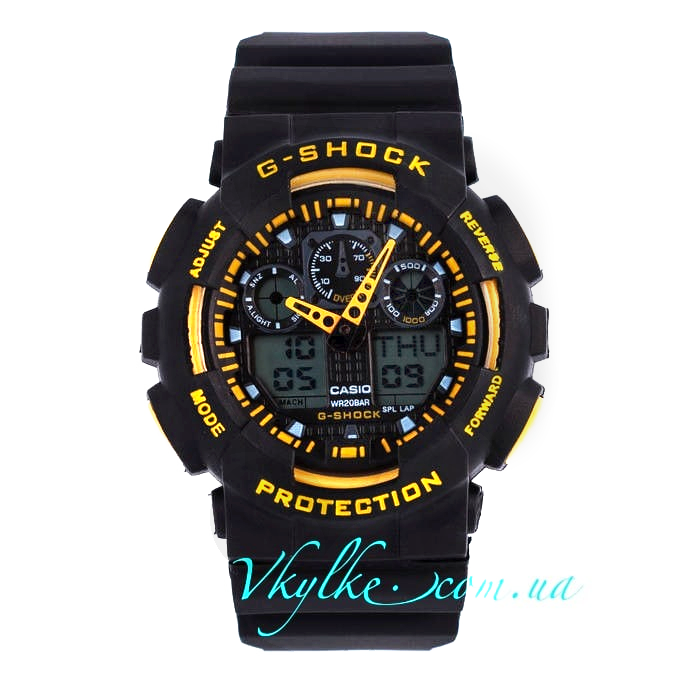 Годинник Casio G-Shock GA - 100 білі з чорним