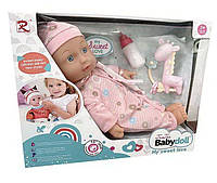 Пупс функциональный Tutu Baby Doll 6292 (мягкотелый, размер 37см) Кукла Беби Борн, Интерактивный пупс
