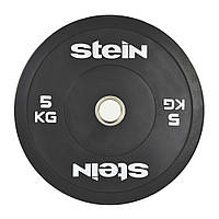Бамперный диск 5 кг стальной, обрезиненный Stein Hi-Temp блин для CROSSFIT и бросков противоударный лучшая