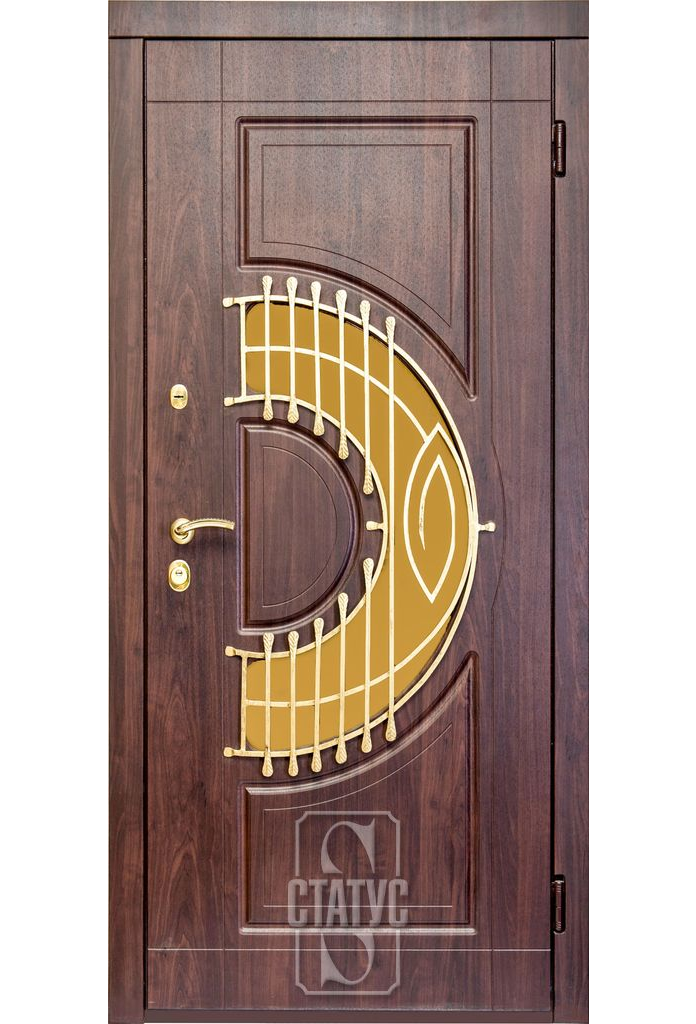 Вхідні двері серії Оптима Плюс дуб темний винор\ горіх темний