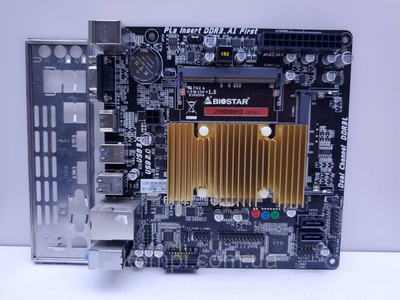 Материнська плата Biostar J1900NH3 (Celeron J1800 2.41 GHz) 2xSODIMM DDR3L-1333 mini-ITX DDR3