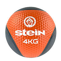 Медбол (слэмбол) 4 кг спортивный утяжеленный Stein синий, резиновый набивной мяч гимнастический,
