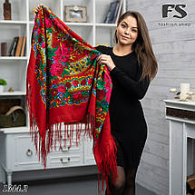 Велика вовняна червона хустина Україна, фото 4