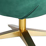Дизайнерське крісло Велюр Egg Chair основа золото, фото 6