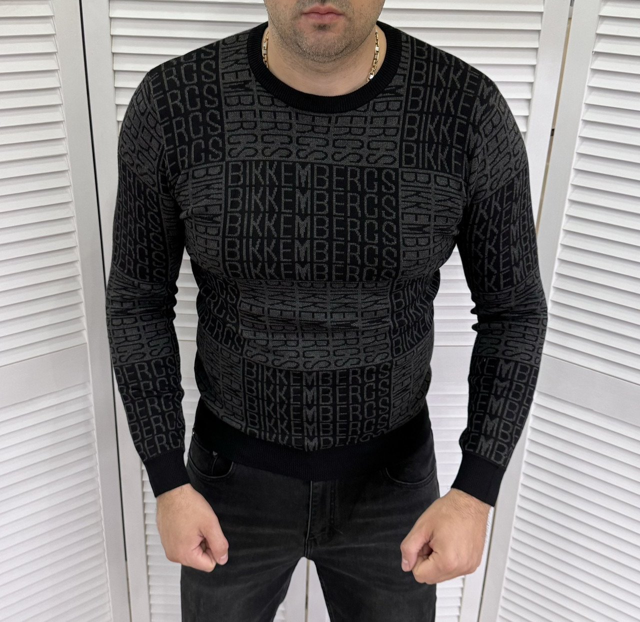 Чоловічий светр Bikkembergs чорний, кофта чоловіча брендова, світшот Bikkembergs для чоловіків