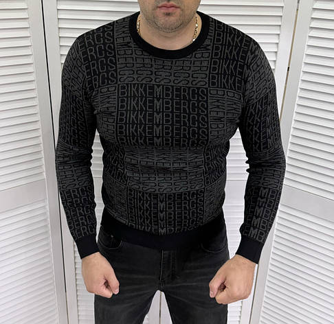Чоловічий светр Bikkembergs чорний, кофта чоловіча брендова, світшот Bikkembergs для чоловіків, фото 1