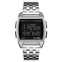 Skmei 1368 наручные мужские часы электронные серебристые