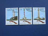3 марки Куба 1981 транспорт флот маяки архитектура гаш