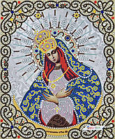 ЖЛ-4712 Пресвятая Богородица Остробрамская в жемчуге и кристаллах, набор для вышивки бисером иконы
