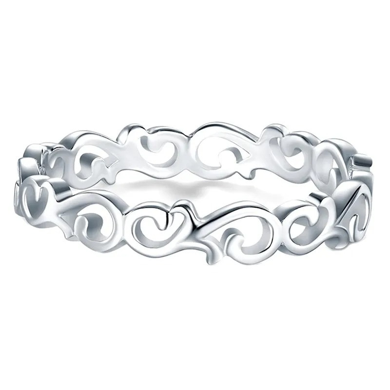 Жіноча етнічна каблучка «Волни» полая різьблена, розмір 17 AurumLux162, фото 1