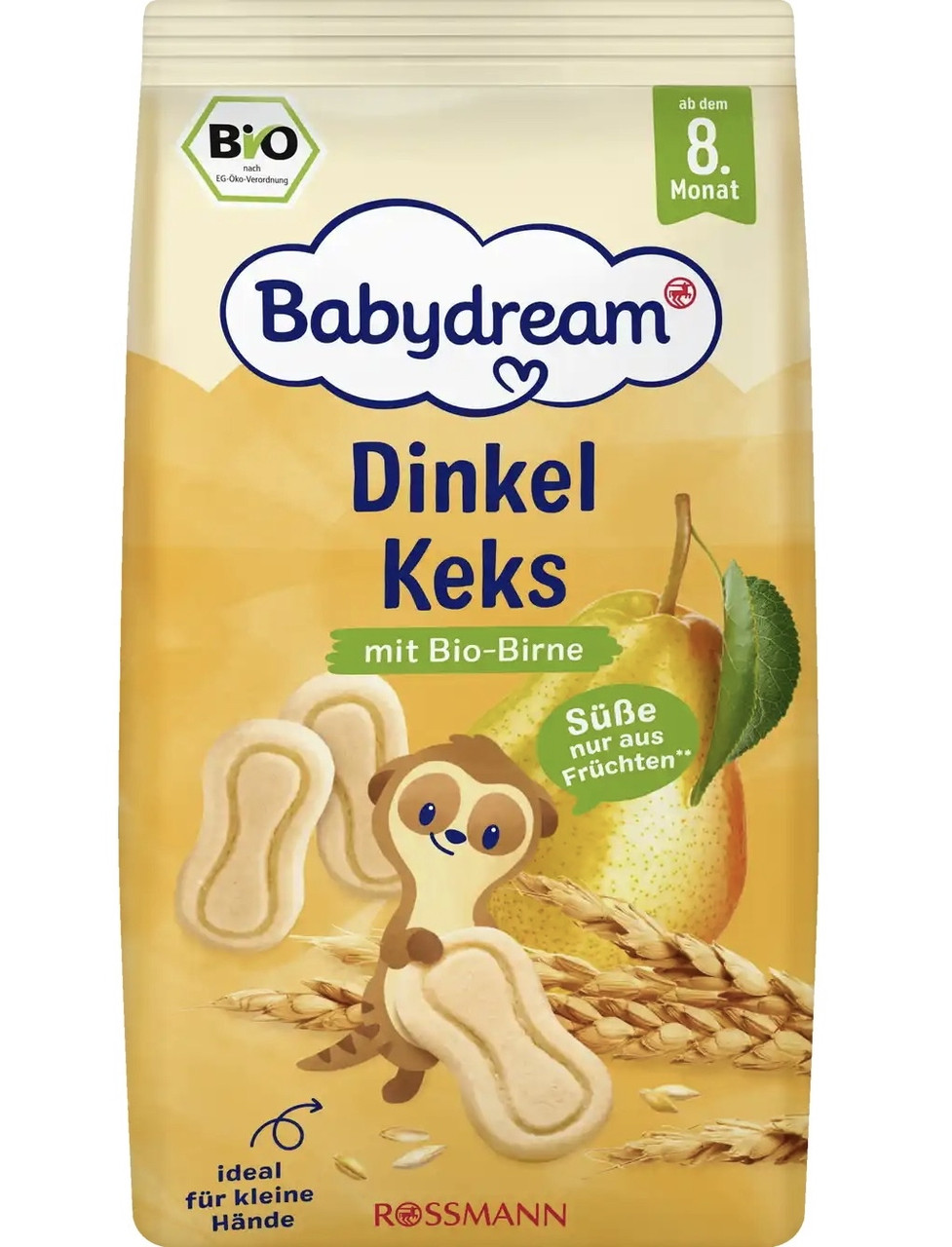 Печиво органічне злаково-фруктове Babydream, груша, 125гр, фото 1