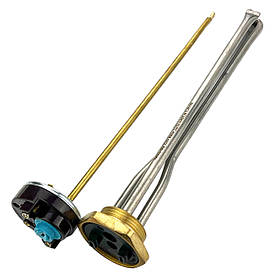 Тен 800вт з терморегулятором для чавунної батареї, радіатора (1¼" праве різьблення)