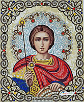 ЖЛ-4721 Святой Дмитрий (Димитрий) в жемчуге и кристаллах, набор для вышивки бисером иконы