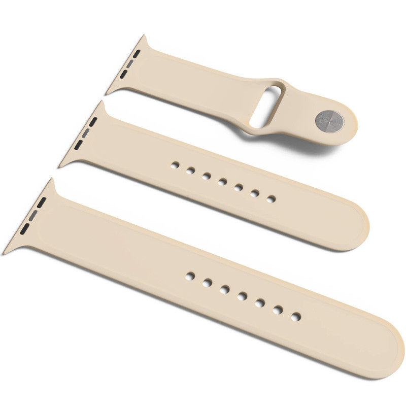 Силіконовий ремінець для Apple Watch Sport Band 38/40/41/42mm(ser.10) (S/M & M/L) 3pcs Бежевий / Antique White