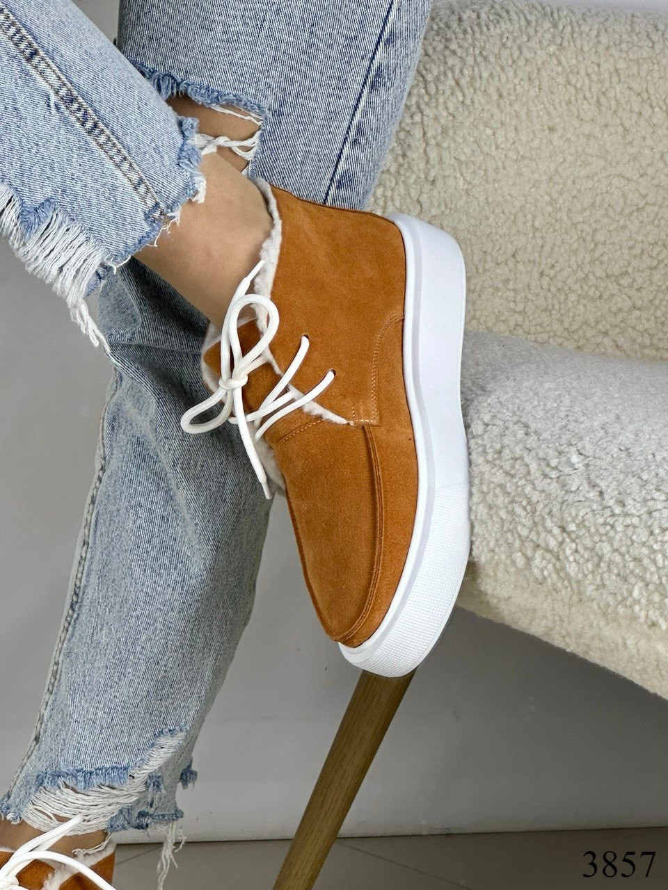 Лофери зимові, натуральна замша. Руді, фото 1