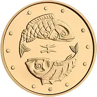 Украинская монета НБУ 2 грн Рыбы золото 2007 г