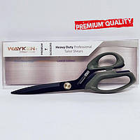 Ножницы швейные портновские премиум класса TC-H250-HB WAYKEN стальные лезвия, ручки мягкий пластик хаки (6680)