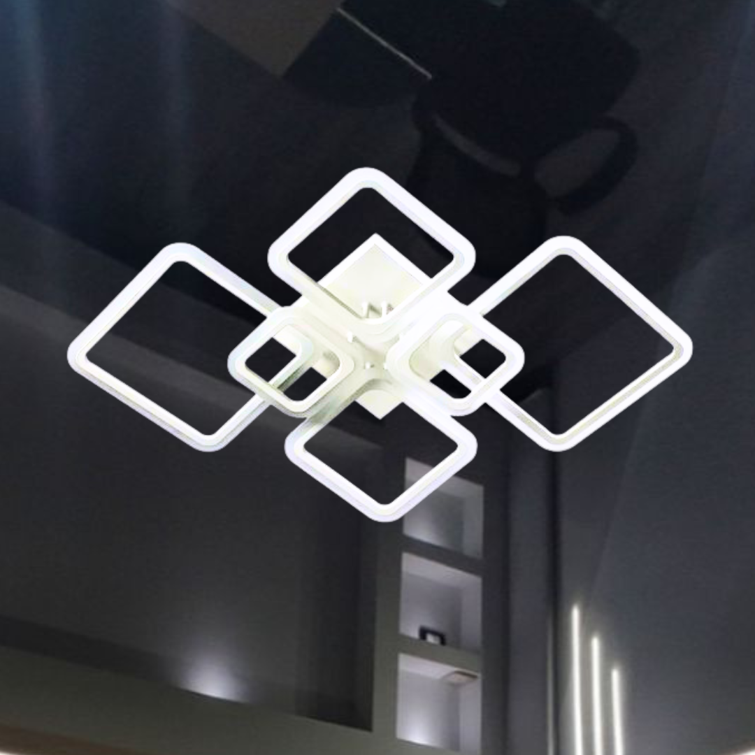 Яскрава Led люстра для довгої кімнати SVET 176W до 30 м² колір Білий SY-5331/2+2+2 WH, фото 1