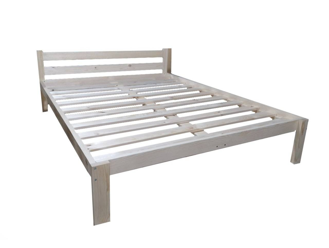 Ліжко двоспальне 160×200 Гранд Нікола, масив сосни, ламелі