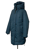 Удлиненная куртка пуховик женская зимняя большие размеры 54-60