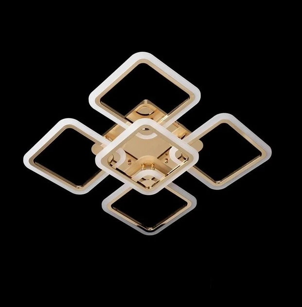 Led люстра для спальни без подсветки SVET 150W до 25 кв.м колір Золото SL-5342/4+1 FG