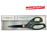 Ножницы швейные портновские премиум класса TC-H230-HB WAYKEN стальные лезвия, ручки мягкий пластик хаки (6678)