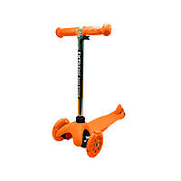 Легкий Самокат дитячий 3-х колісний Bambi колеса, що світяться, з підшипником (Помаранчевий)