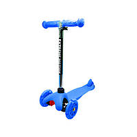 Легкий Самокат дитячий 3-х колісний Bambi колеса, що світяться, з підшипником (Синій)